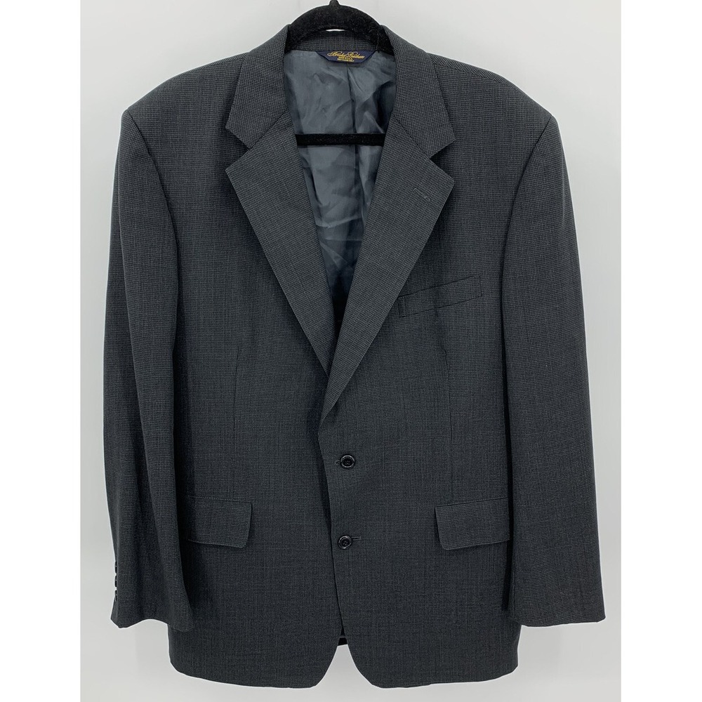 Brooks Brothers Wool Micro Houndstooth 2 Button Blazer Jacket Size 43 R USA Made